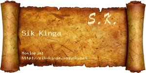 Sik Kinga névjegykártya