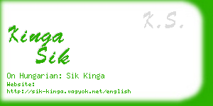 kinga sik business card